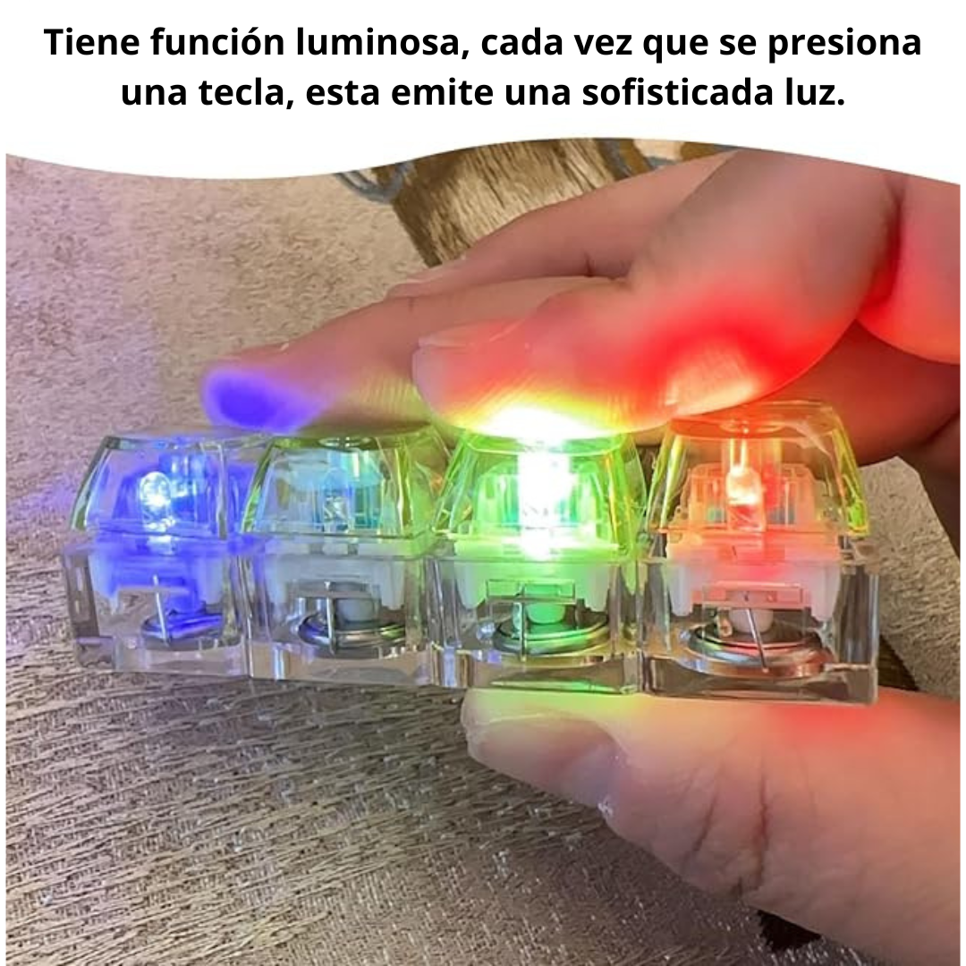Llavero de teclado antiestrés con luz